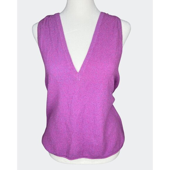 Free People Beach Lavender Cotton Knit Tie-Strap Tank Top V-Neck Small - Picture 9 of 16